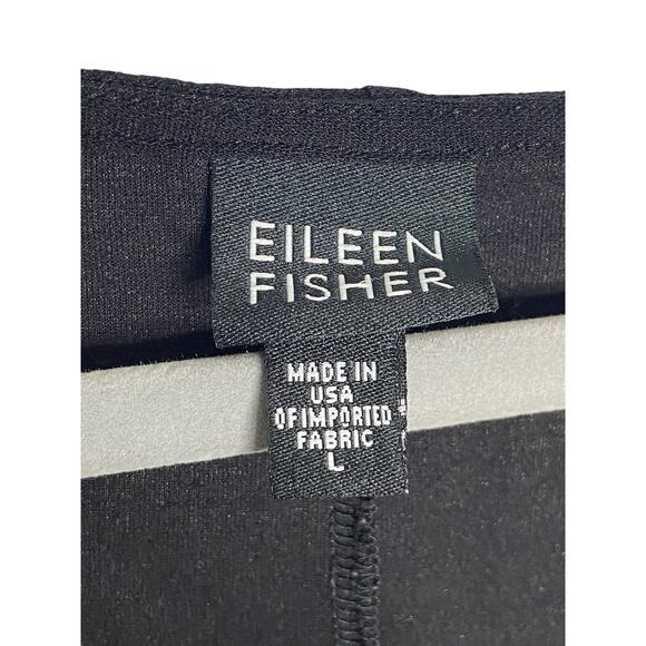 Eileen Fisher Scoop Neck Midi Dress Jersey Sleeveless Black Size Large - Picture 5 of 5